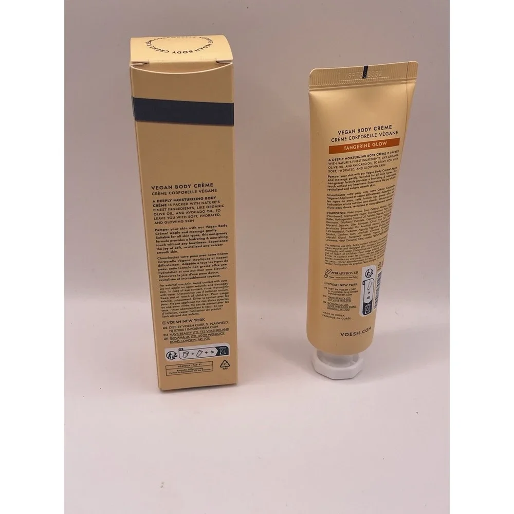 VOESH New York Vegan Body‎ Creme Organic Lotion Tangerine Glow 3oz New Sealed!